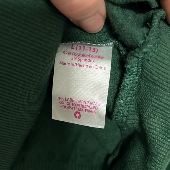 Rich Forest Green Cold Shoulder Sweater Sweatshirt Juniors Size Large (11-13) - Picture 7 of 9